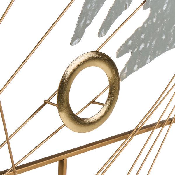 Dekoratives Wandbild mit abstraktem Design, bestehend aus Metallformen und -linien