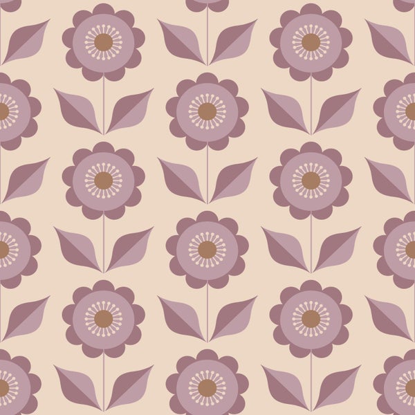 ESTAhome Tapete Blumen Lila - 50 x 900 cm - 130980
