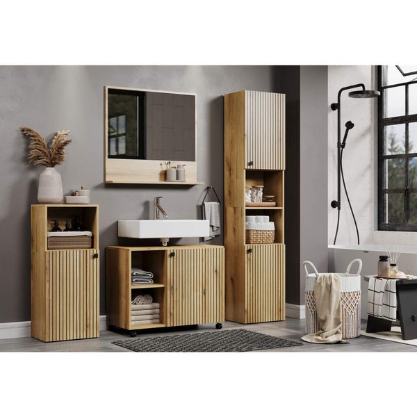 PureBliss Bad Spiegel 80cm mit Ablage Eiche dekor. 80 X 14 X 74 cm