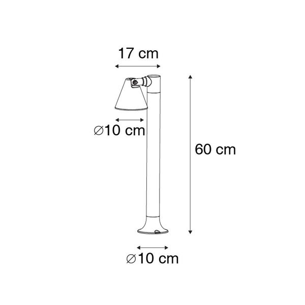 Moderne Outdoor-Stange schwarz 60 cm IP44 - Ciara