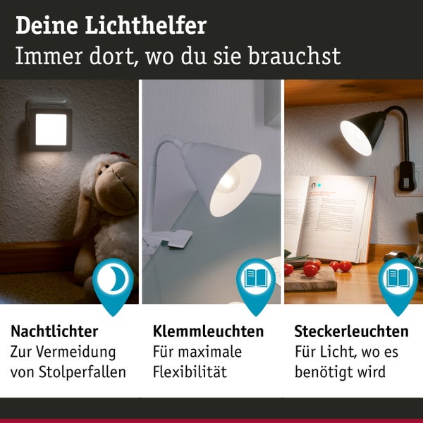Wandleuchte mit zwei Helligkeitsstufen neben einem Stofftier