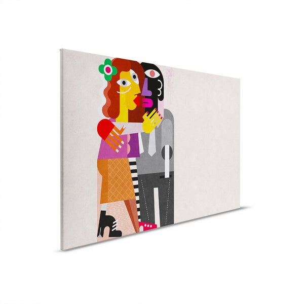 Gemälde mit stilisierter Darstellung eines Paares beim Umarmen