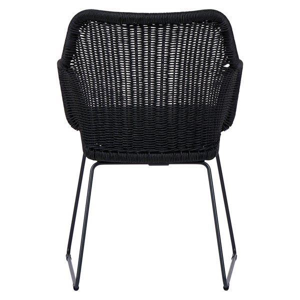 Sif Gartenstuhl Polyrattan mit Kissen schwarz, grau. 4er Set