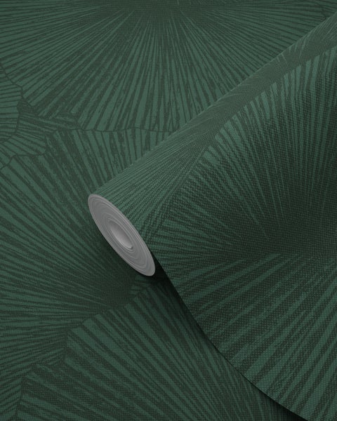 Origin Wallcoverings Tapete 3D Muster Blätter Dunkelgrün - 50 x 900 cm - 348011