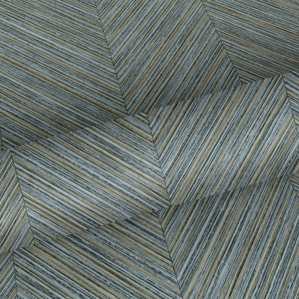 Sanders und Sanders Tapete Fischgrätmuster Graublau - 53 cm x 10 m - 640248