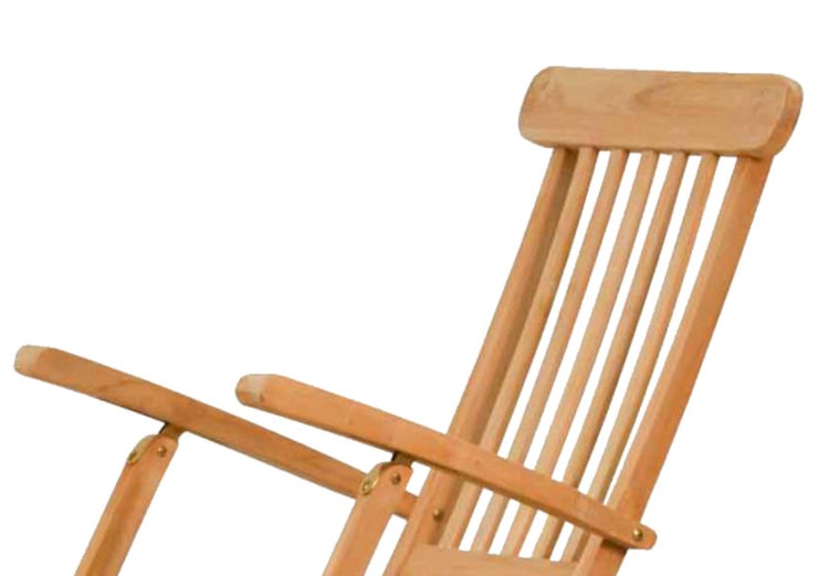 Liegestuhl Holz Teak Deckchair Gartenliege Sonnenliege mit Armlehnen klappbar premium