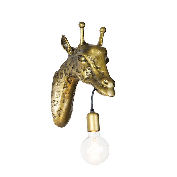 Vintage Wandlampe Messing - Giraffe