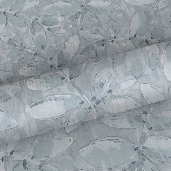 Sanders und Sanders Tapete gezeichnete Blätter Hellblau - 53 cm x 10,05 m - 640747