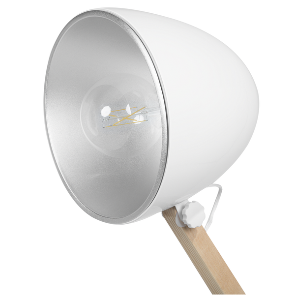 Stehlampe HETTON verstellbar Eichenholz Weiß