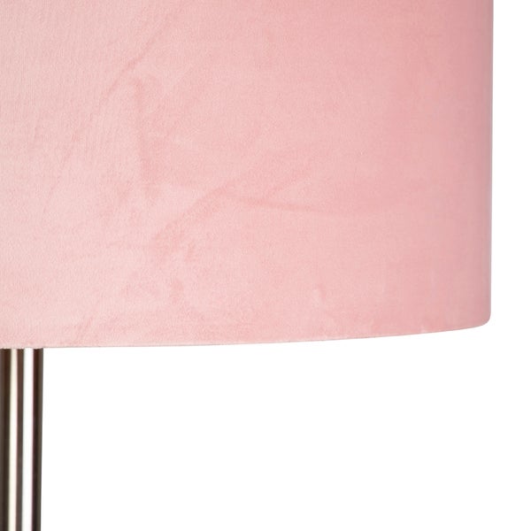 Stehlampe Stahl mit rosa Schirm 50 cm - Simplo