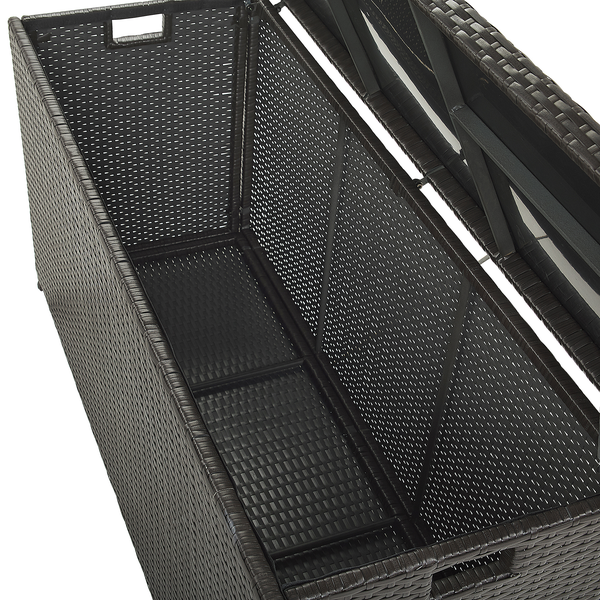 Aufbewahrungsbox MODENA Polyrattan 126 cm 46 cm Braun