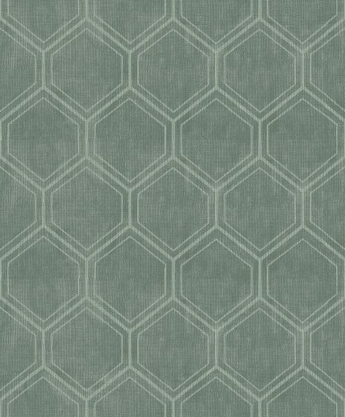 Vliestapeten Hexagon Grün