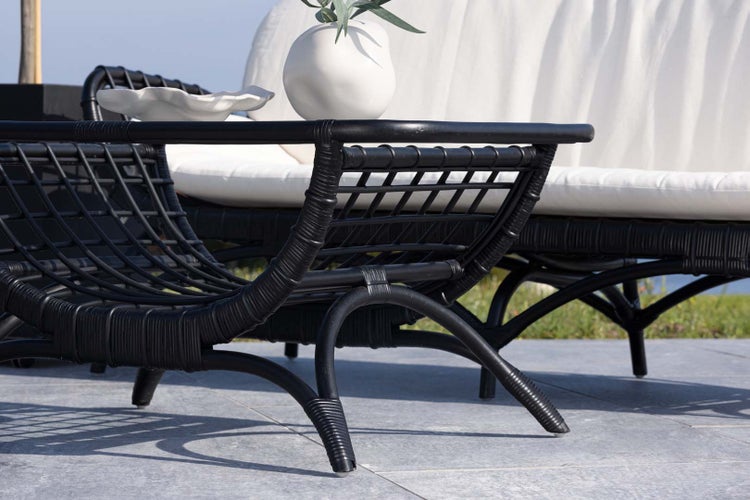 Moana Gartentisch Beistelltisch 60x96cm schwarz. 60 X 96 X 47 cm