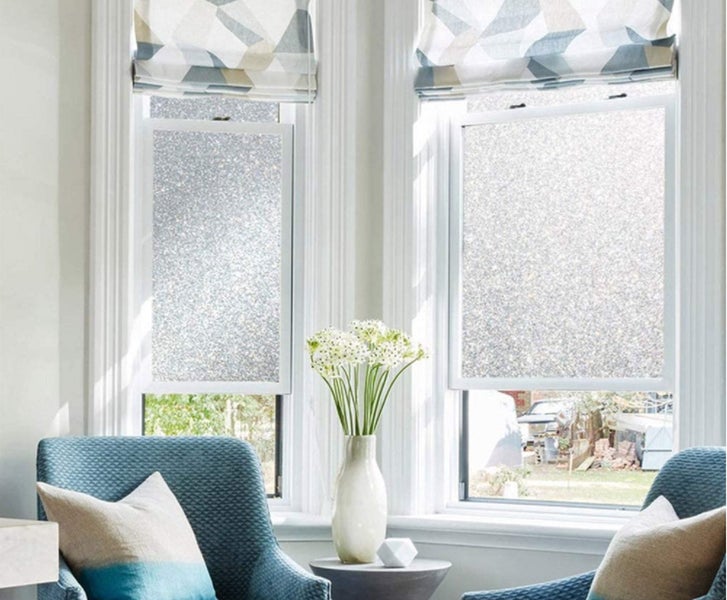 Simple Fix Fensterfolie - Glitzerfolie 45 x 200 cm - Sichtschutzfolie Fenster Folie, Isolierfolie - Fensterfolie Blickdicht Selbsthaftend - Glitzer