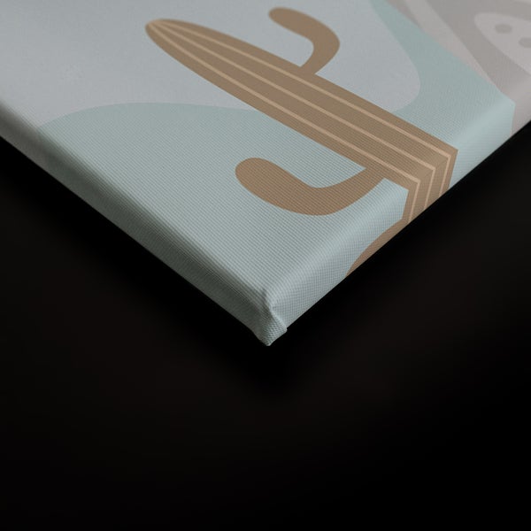 Wandbild auf Leinwand mit abstraktem Kaktusmotiv zur Dekoration