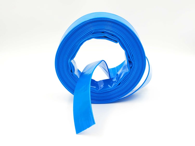 1 1/2 Zoll | 38 mm - 10 Meter - PVC Flachschlauch - Bauschlauch - Industrieschlauch - blau