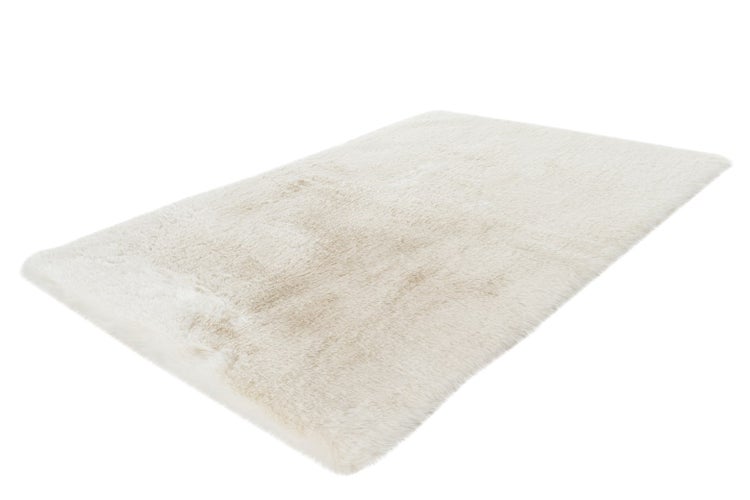 Hochflor Teppich Kassian Weiß Uni 65 x 100 cm