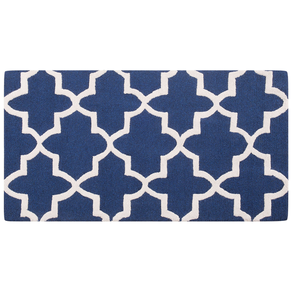 Teppich SILVAN Marineblau 80 x 150 cm Wolle