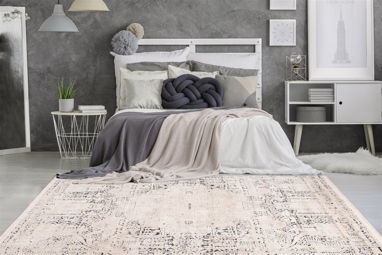 Kurzflor Teppich Deka Multi / Anthrazit Vintage 80 x 150 cm