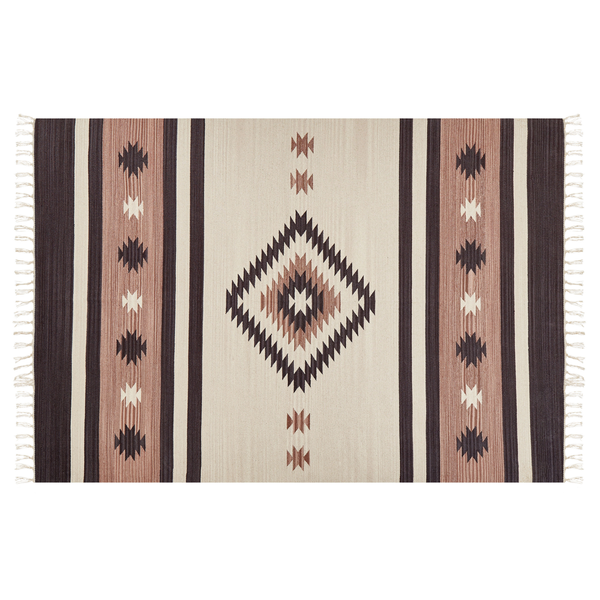Teppich ARAGATS Beige 140 x 200 cm Baumwolle Kelim