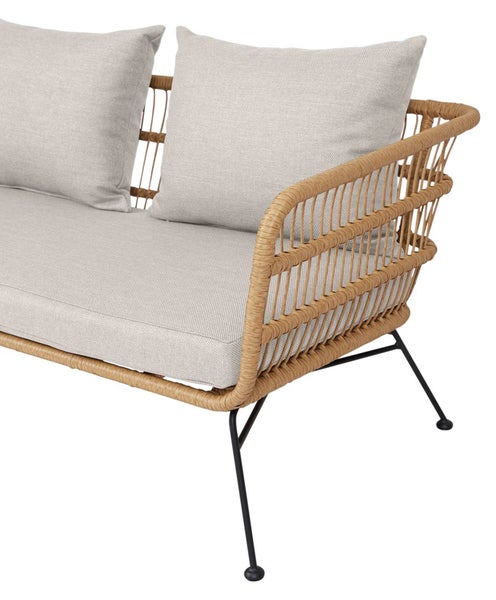 Nina Gartensofa 2 pers. Inkl. Auflagen, beige. 141 X 72 X 65 cm