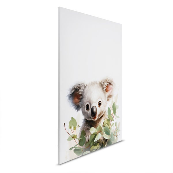 Leinwandbild mit Koala zwischen Eukalyptusblättern