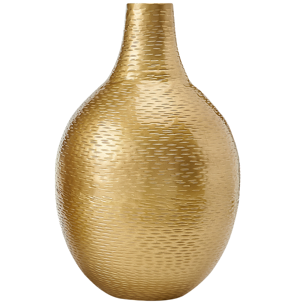 Dekorative goldfarbene Vase mit strukturierter Oberfläche