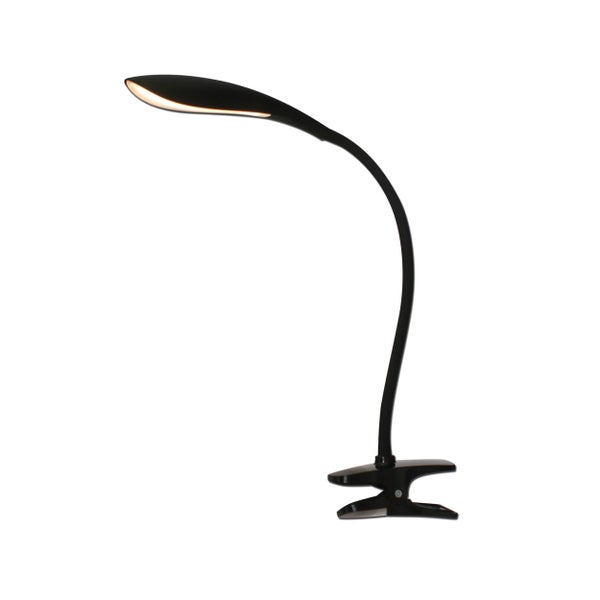 LED-Klemmleuchte ALF aus Metall und Kunststoff in Schwarz, mit integrierter LED