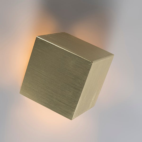Set mit 2 modernen Wandleuchten Gold - Cube