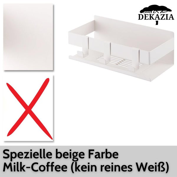 Duschablage aus Metall in Milk Coffee von Dekazia Logo, Wandregal fuer Bad und Dusche zur Aufbewahrung von Duschutensilien