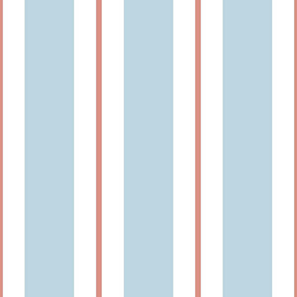 Sanders und Sanders Tapete Streifen Blau und Terrakotta - 53 cm x 10 m - 640311