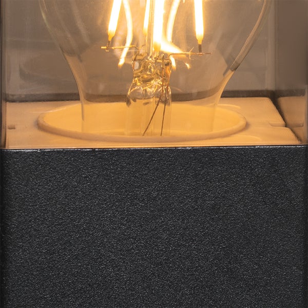 Stehende Außenlampe schwarz 50 cm IP44 mit Rauchglaseffekt - Dänemark