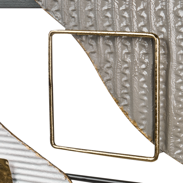 Dekoratives Wandbild mit geometrischen Formen und goldenem Rahmen