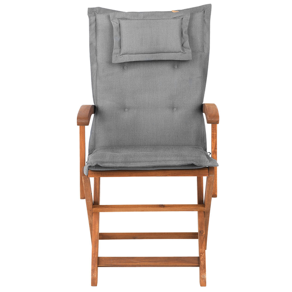 Set mit 2 Stühlen und Sitzkissen MAUI Akazienholz Grau