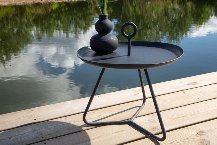 Pamplona Gartentisch Beistelltisch Ø40 schwarz. 40 X 40 X 42 cm