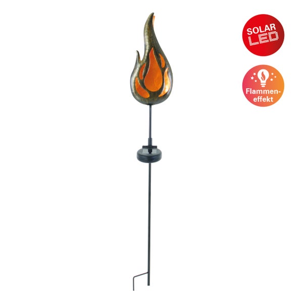 Solarleuchte mit Flammeneffekt für den Garten