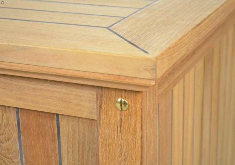 Teak Kissentruhe Gartentruhe für Polster und Auflagen 136 x 73 cm premium