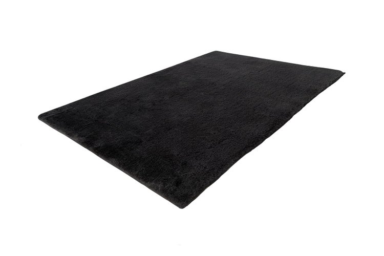 Kurzflor Teppich Enchantia Dunkelgrau 22 mm Uni 65 x 100 cm