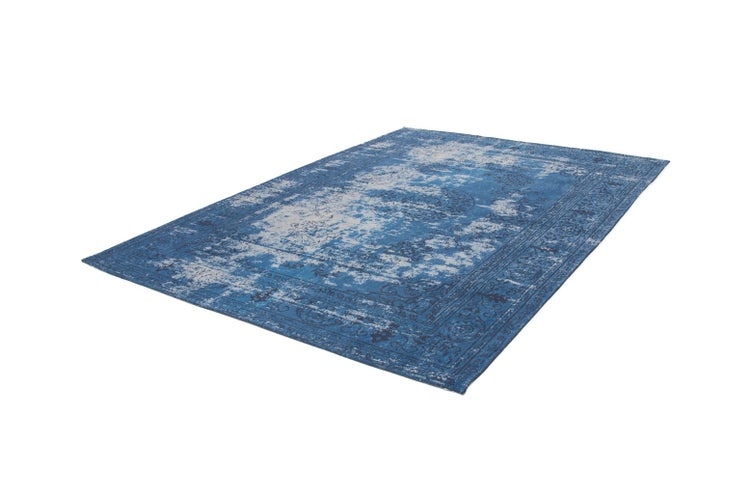 Flachflor Teppich Cila Blau Vintage 80 x 150 cm