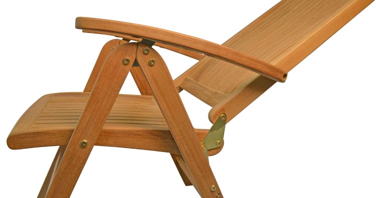 Teak Hochlehner premium verstellbar edel wetterfest Gartenstuhl Massivholz