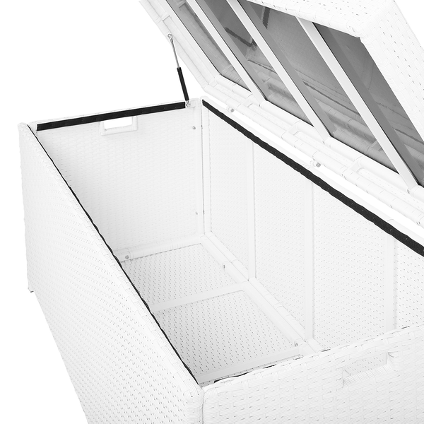 Aufbewahrungsbox MODENA Polyrattan 158 cm 63 cm Weiß