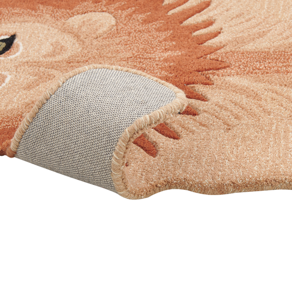 Kinderteppich Wolle beige 100 x 160 cm Löwenmotiv MUFASA