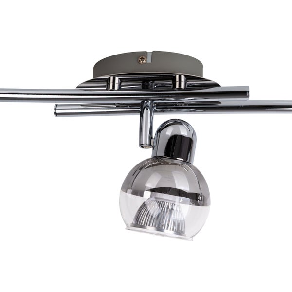 Deckenleuchte mit einem Spot und klarem Glasschirm