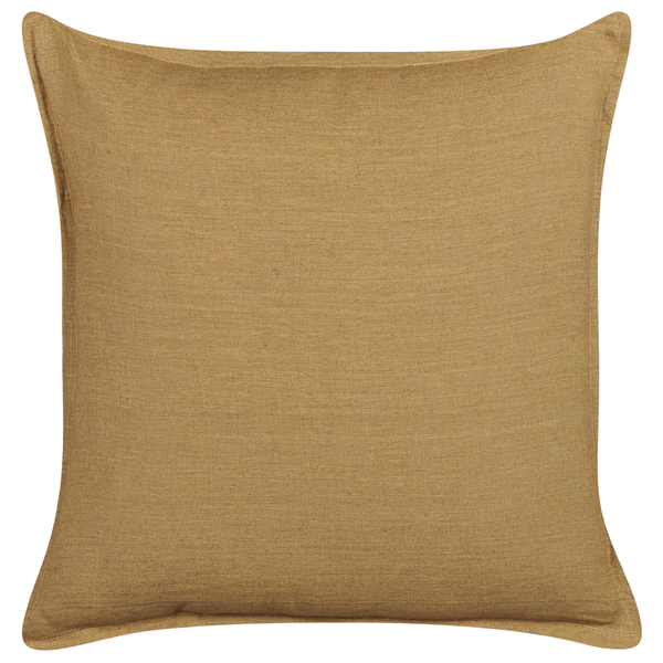 Dekokissen 2er Set SUBULATA Leinen 45 x 45 cm Senfgelb Ohne Muster