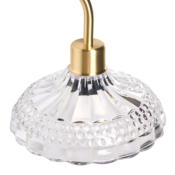 Glasleuchte mit Goldakzent