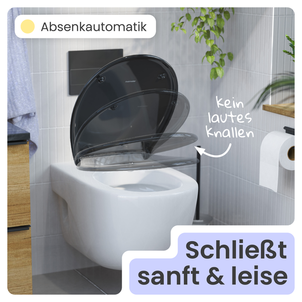 Wand-Tiefspülklosett mit Absenkautomatik und sanft schließendem Deckel