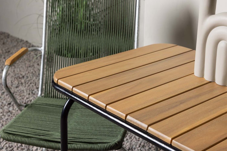 Holmbeck Gartenset Tisch, 2 Stühle  natur,grün. 88 X 70 X 74 cm