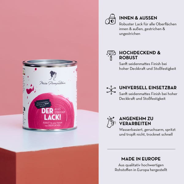 Farbeimer Miss Pompadour Lack für Innen- und Außenbereiche