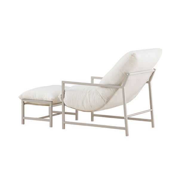 Sessel mit Fußstütze und Metallgestell