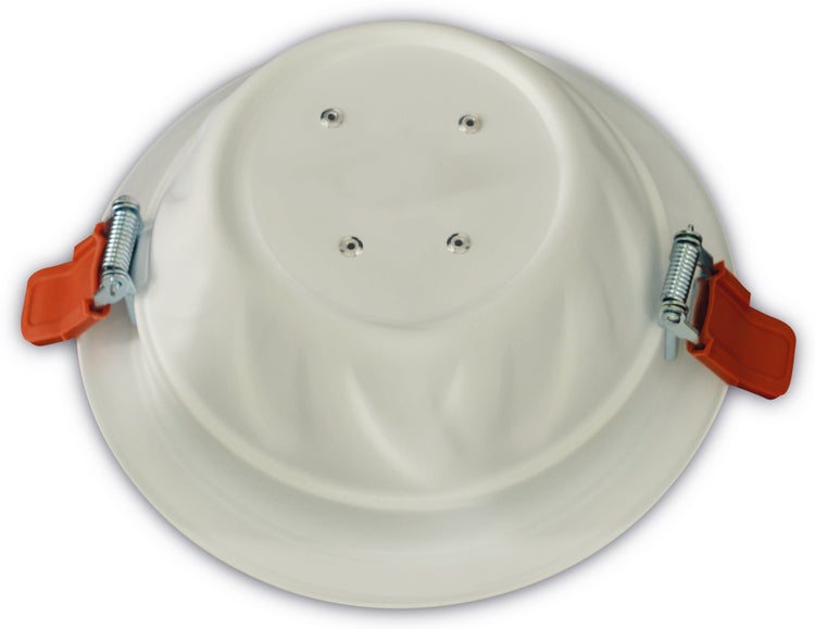 Deckeneinbaustrahler von unten gesehen